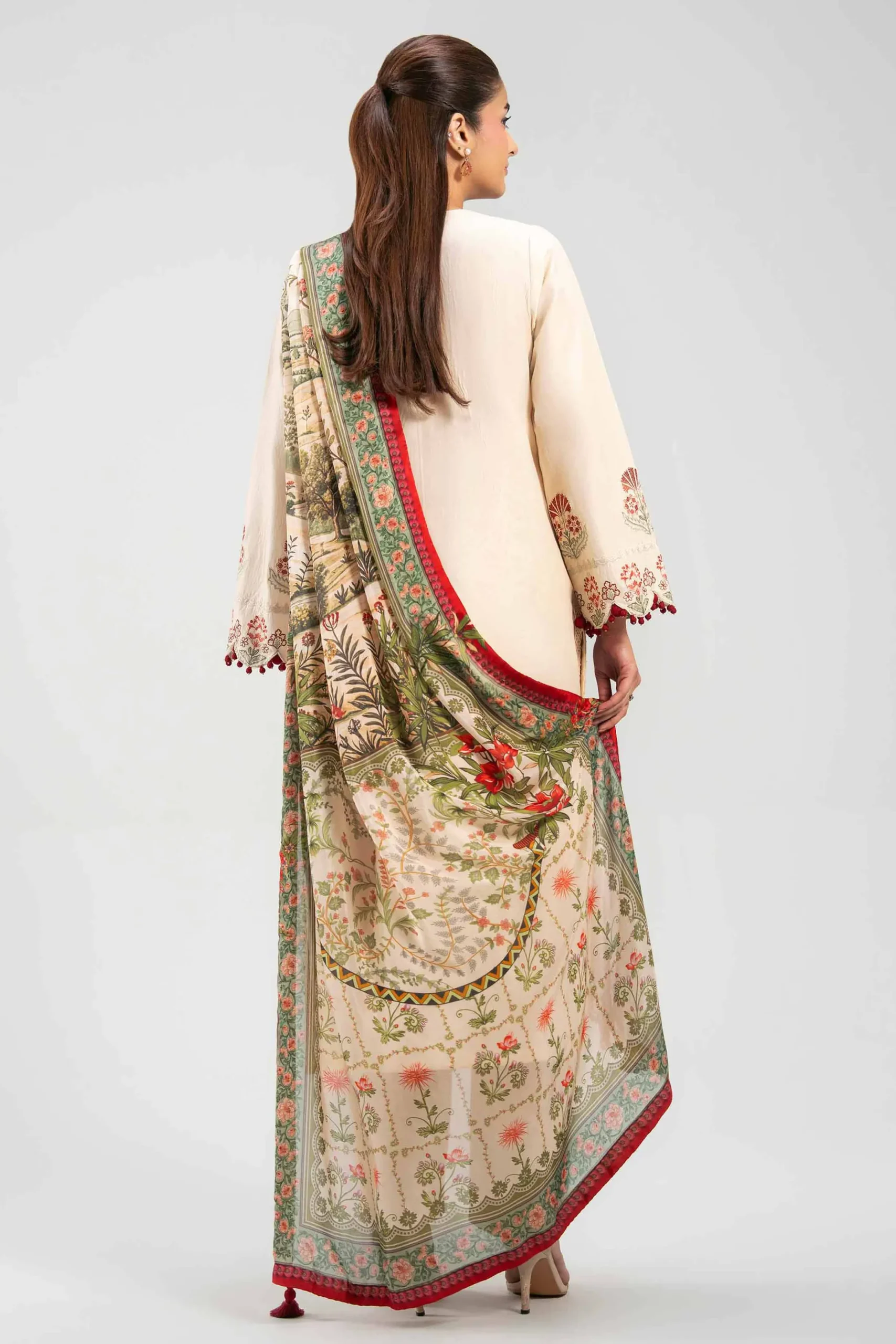 3 Piece - Digital Printed Embroidered Suit - 42601322