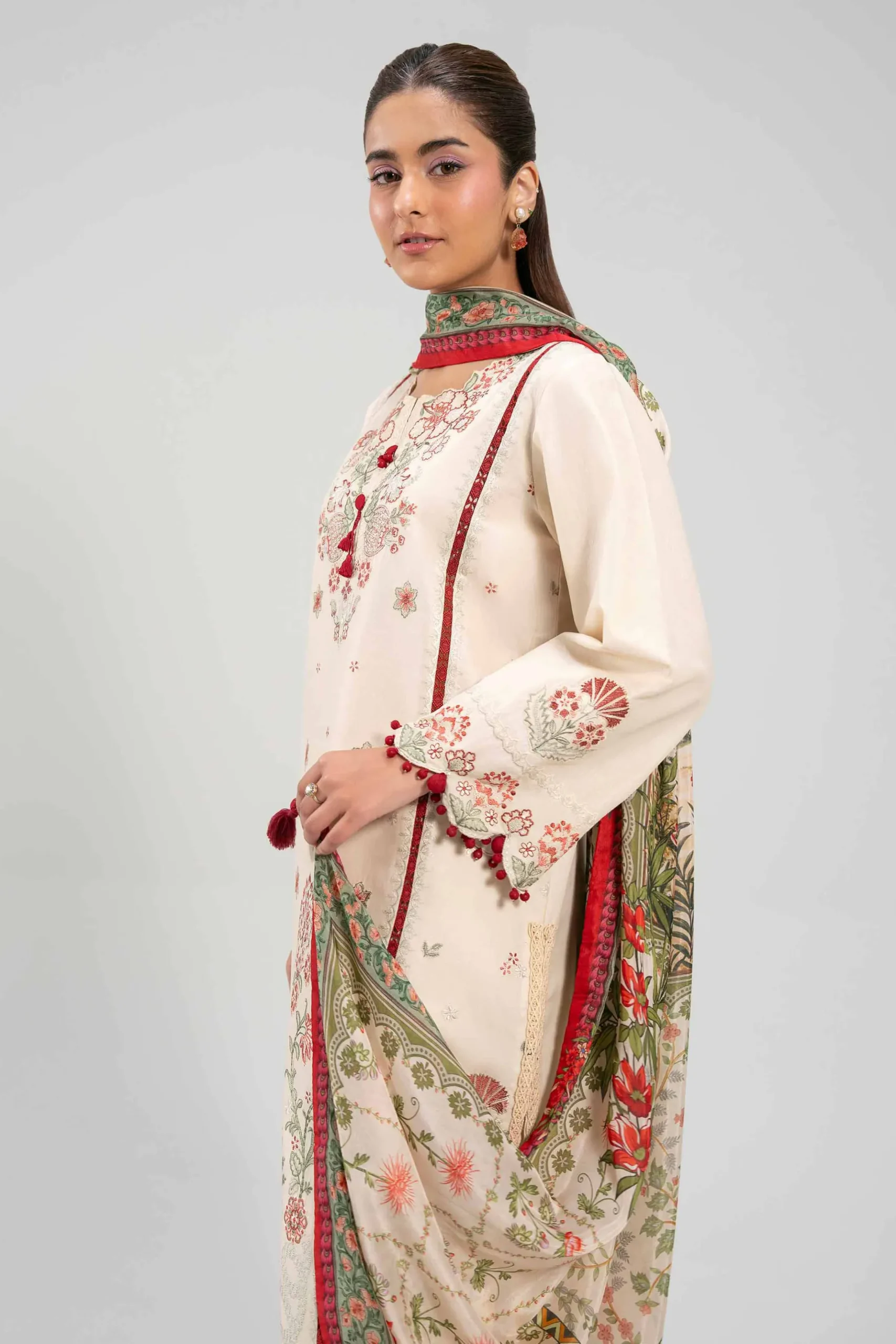 3 Piece - Digital Printed Embroidered Suit - 42601322