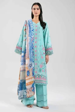 3 Piece - Digital Printed Embroidered Suit - 42601320