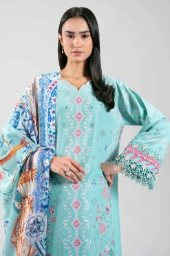 3 Piece - Digital Printed Embroidered Suit - 42601320