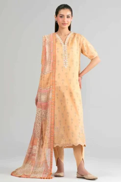 2 Piece - Digital Printed Embroidered Suit - 42601584
