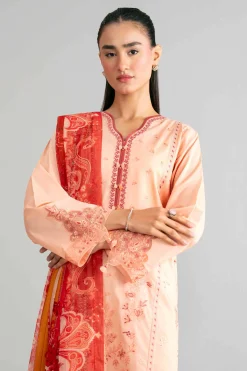 3 Piece - Digital Printed Embroidered Suit - 42601553