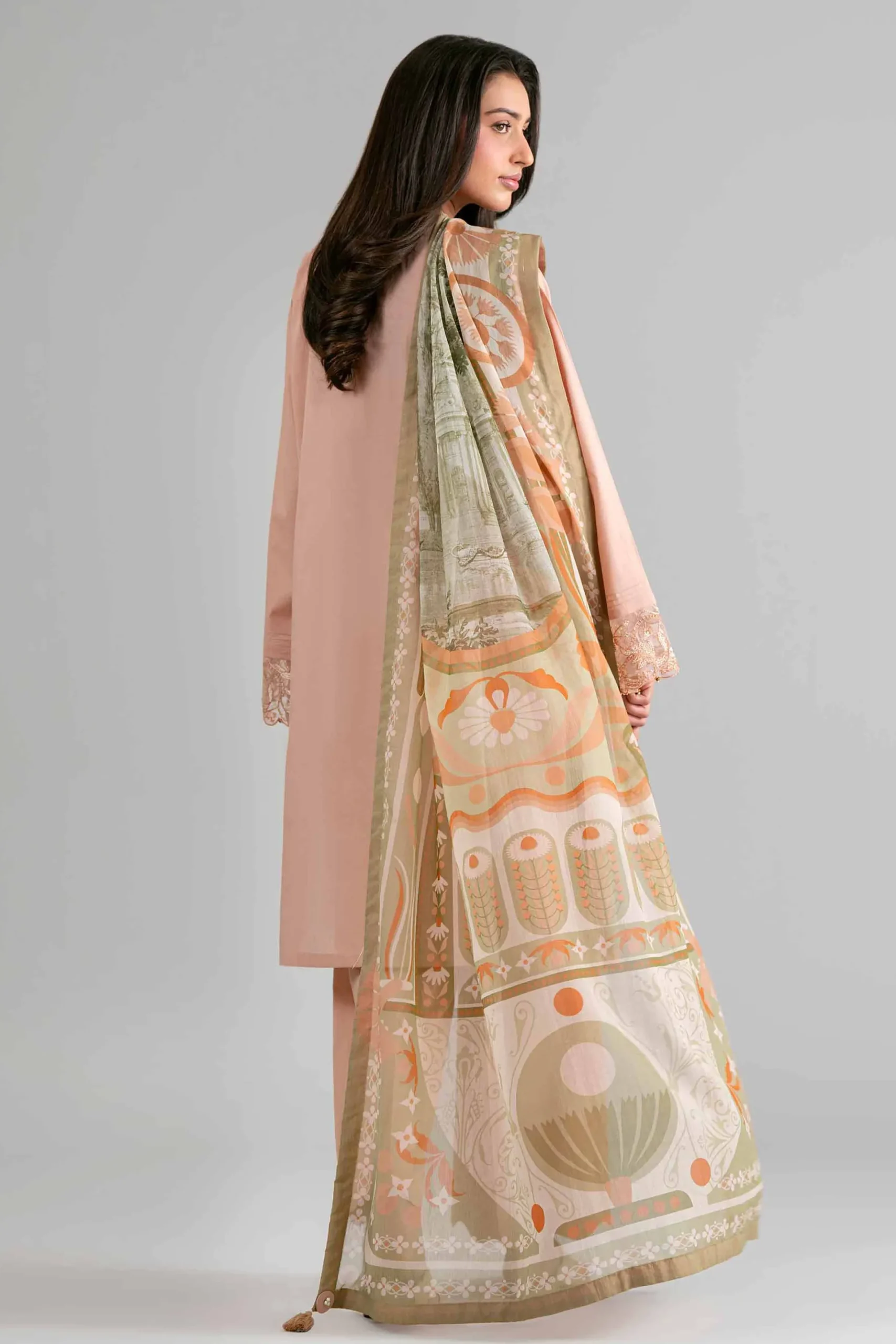 3 Piece - Digital Printed Embroidered Suit - 42601705