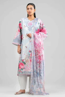 3 Piece - Digital Printed Embroidered Suit - 42601554