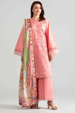 3 Piece - Digital Printed Embroidered Suit - 42601923