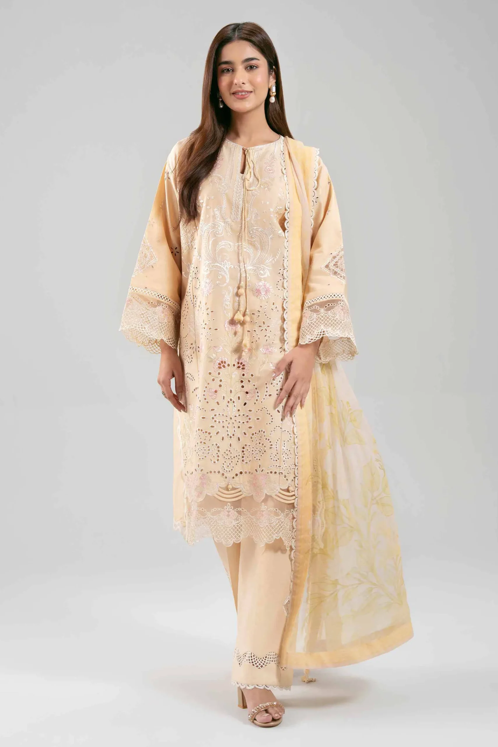 3 Piece - Digital Printed Embroidered Suit - 42601283