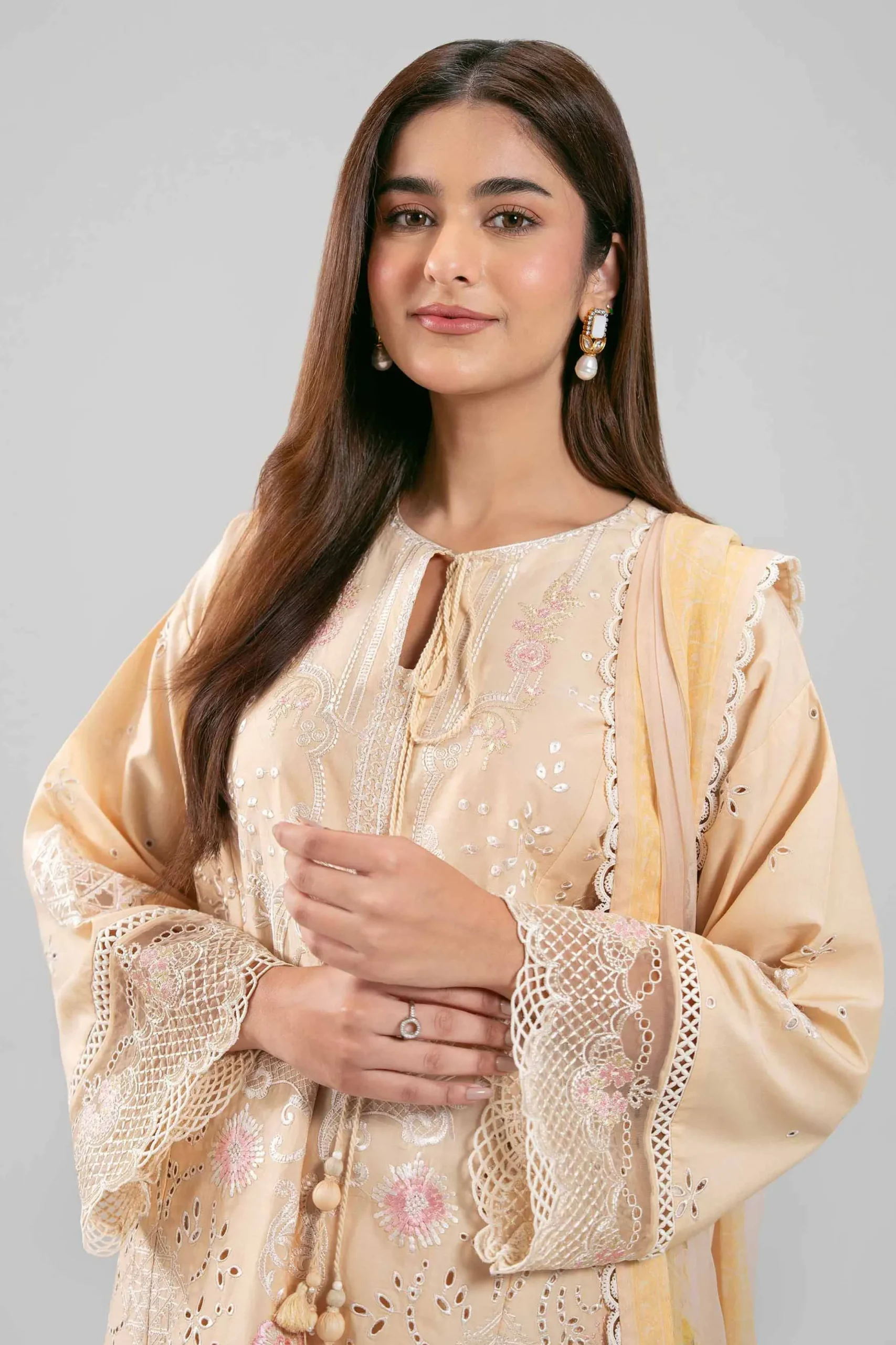 3 Piece - Digital Printed Embroidered Suit - 42601283