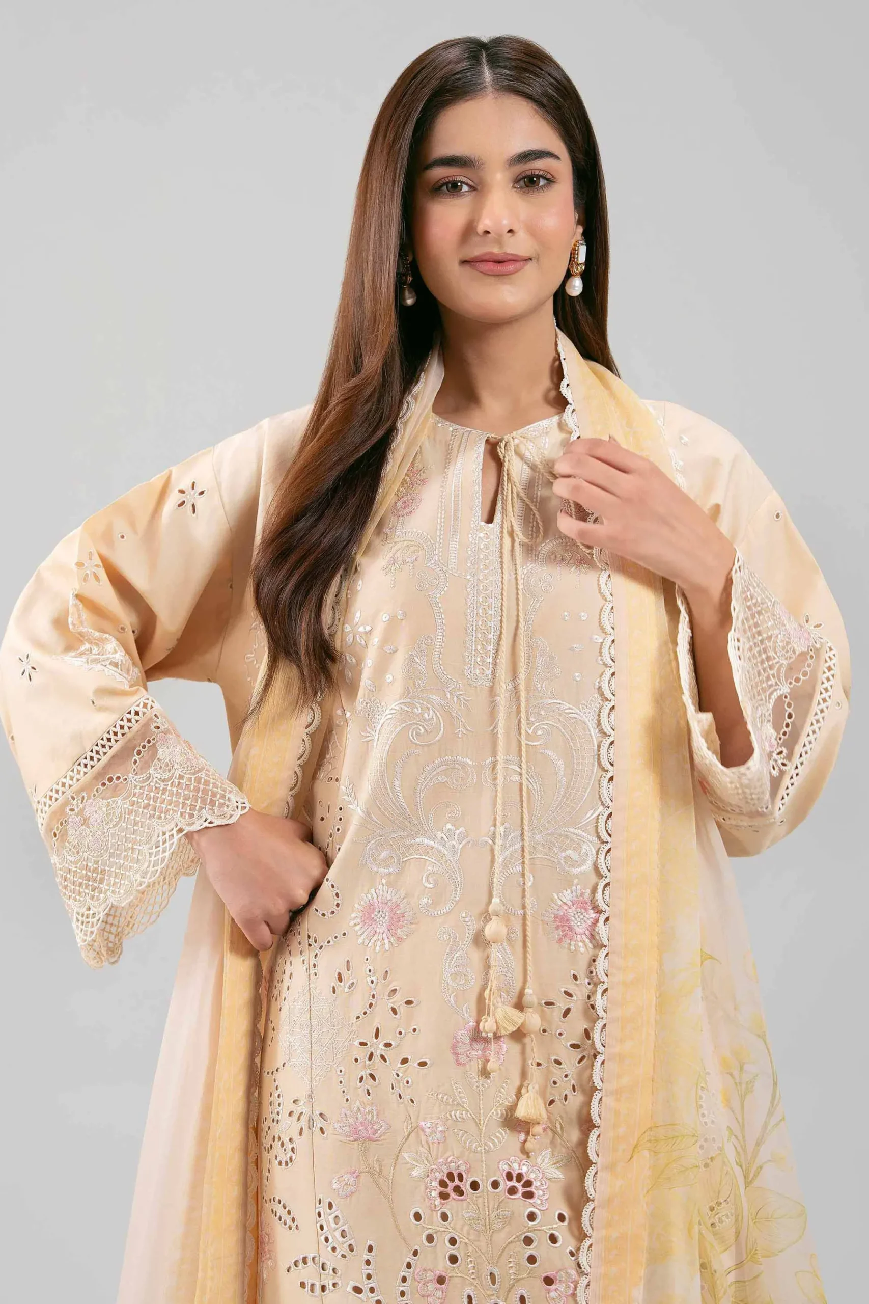 3 Piece - Digital Printed Embroidered Suit - 42601283