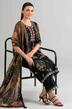 3 Piece - Digital Printed Embroidered Suit - 42601712
