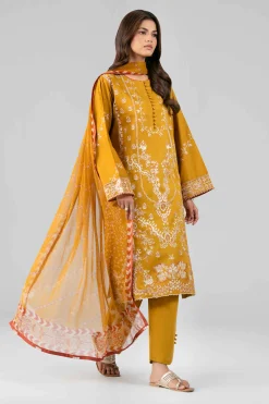 3 Piece - Digital Printed Embroidered Suit - 42601774