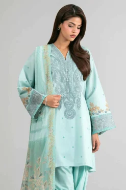 2 Piece - Digital Printed Embroidered Suit - 42601587