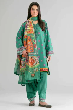 2 Piece - Digital Printed Embroidered Suit - 42601592