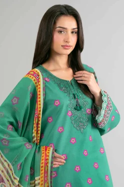 2 Piece - Digital Printed Embroidered Suit - 42601592