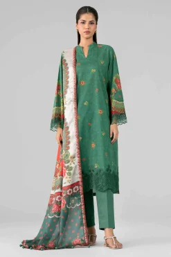 3 Piece - Digital Printed Embroidered Suit - 42601794