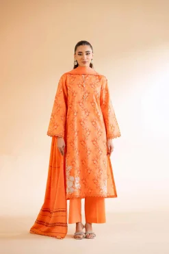 3 Piece - Digital Printed Jacquard Embroidered Suit - 42501304