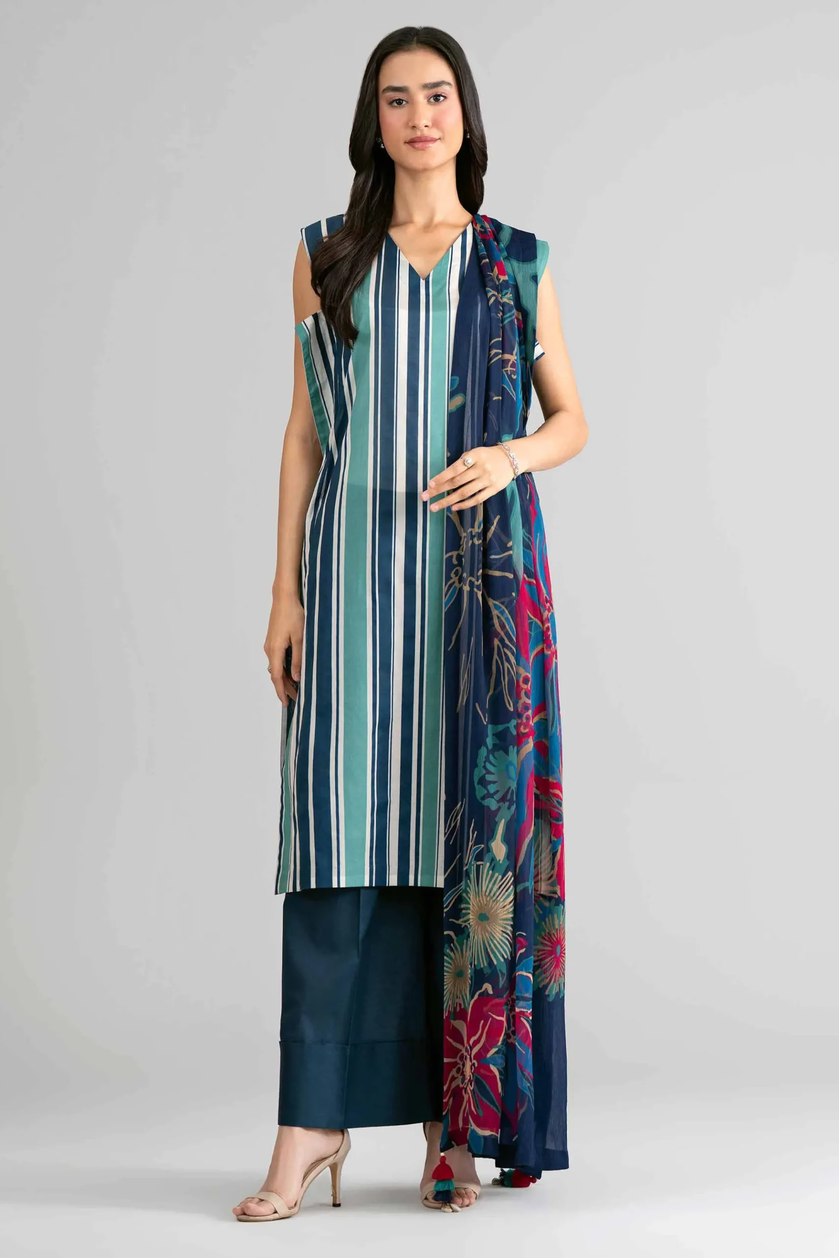 3 Piece - Digital Printed Suit - 42601765