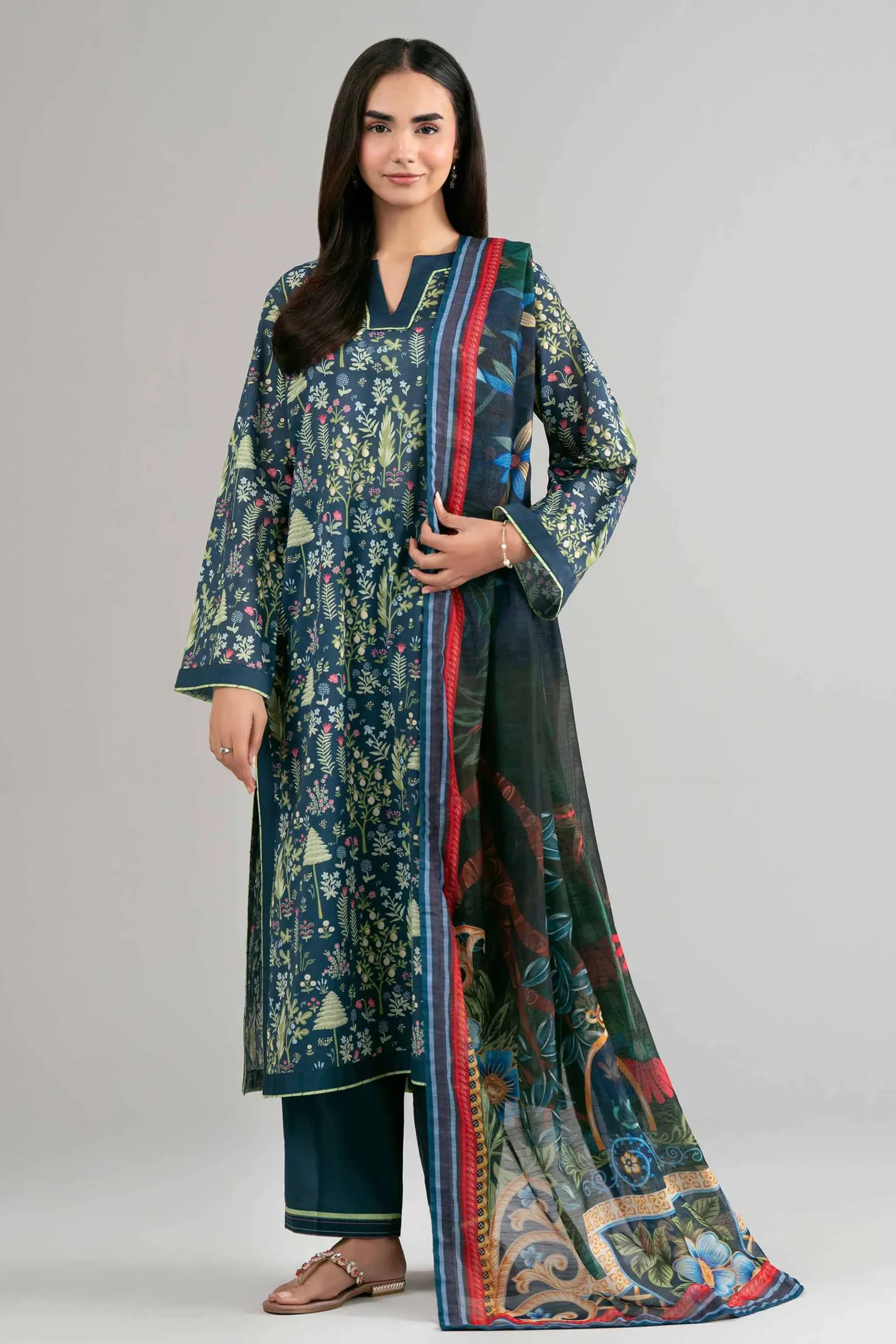 3 Piece - Digital Printed Suit - 42601495