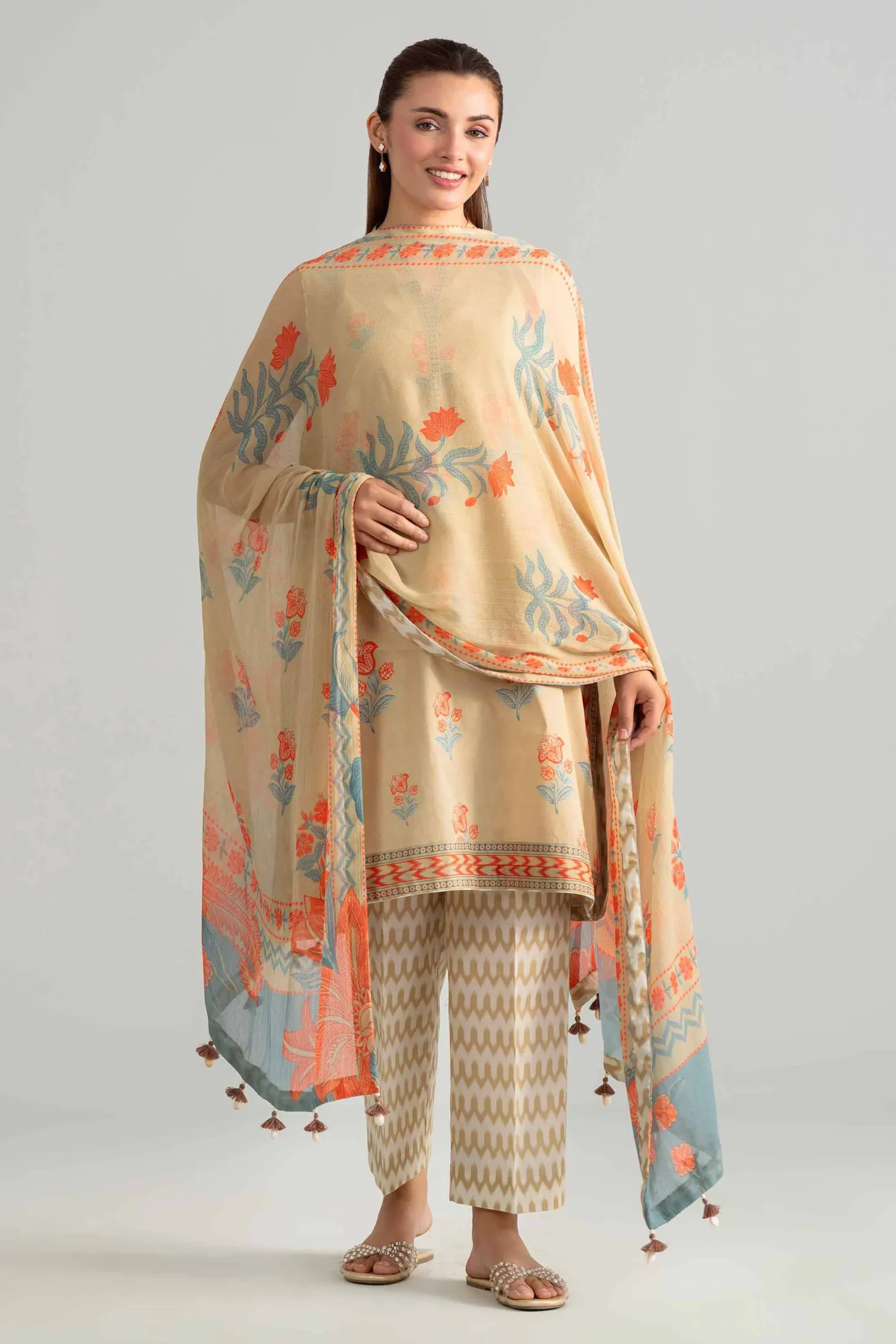 3 Piece - Digital Printed Suit - 42601906