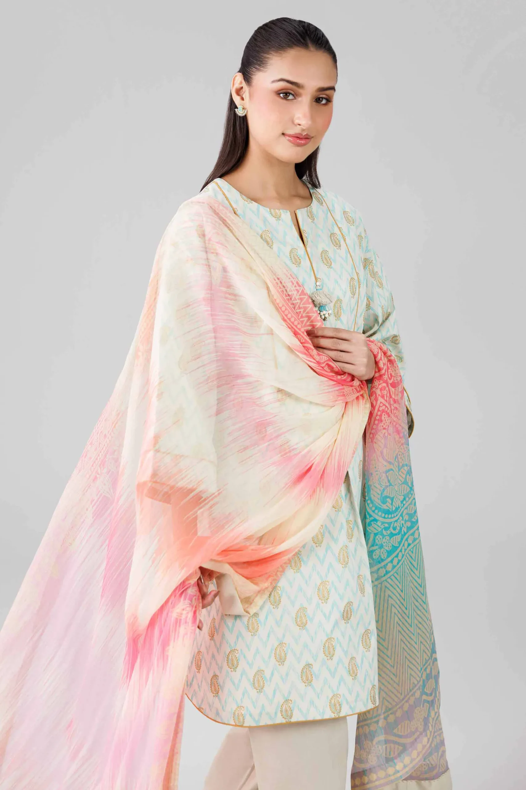 3 Piece - Digital Printed Suit - 42601767
