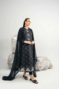 3 Piece - Dyed Printed Embroidered Suit - 42502027