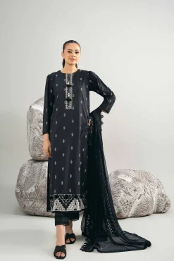 3 Piece - Dyed Printed Embroidered Suit - 42502027