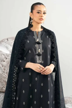 3 Piece - Dyed Printed Embroidered Suit - 42502027