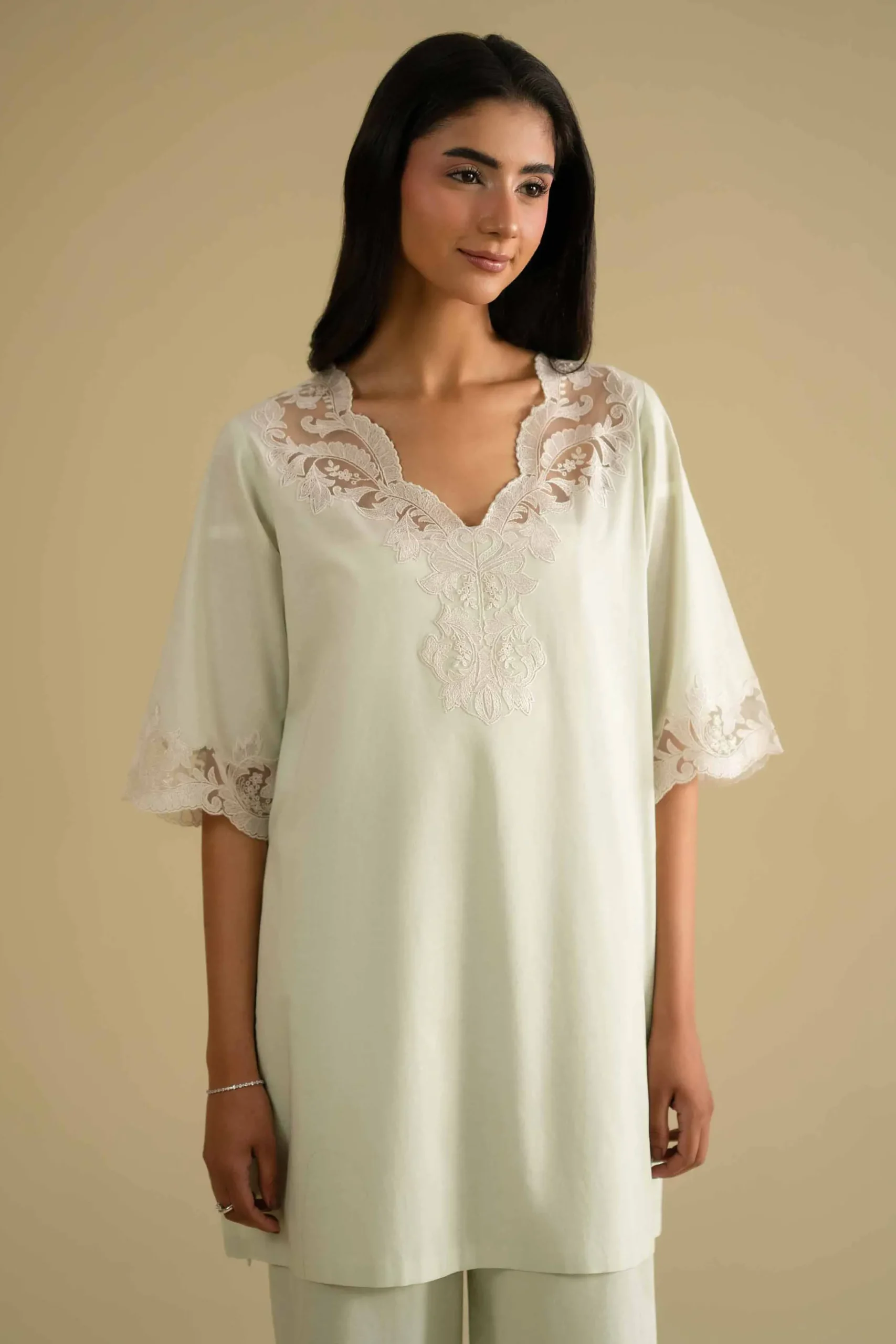 2 Piece - Embroidered Loungewear - KLS26-04