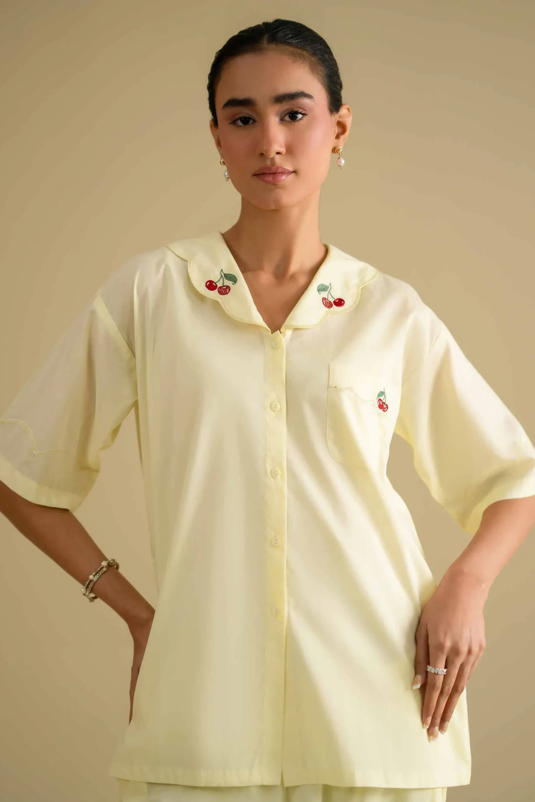 2 Piece - Embroidered Loungewear - KLS26-06