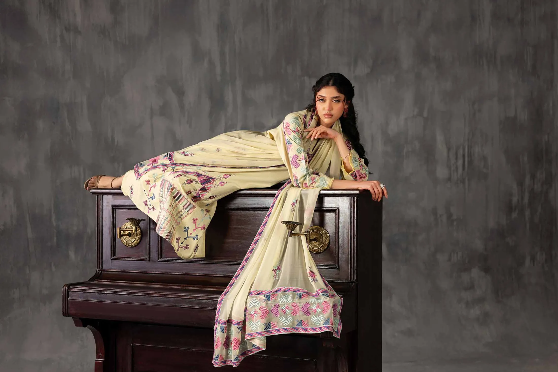 3 Piece - Embroidered Suit - KFE26-94