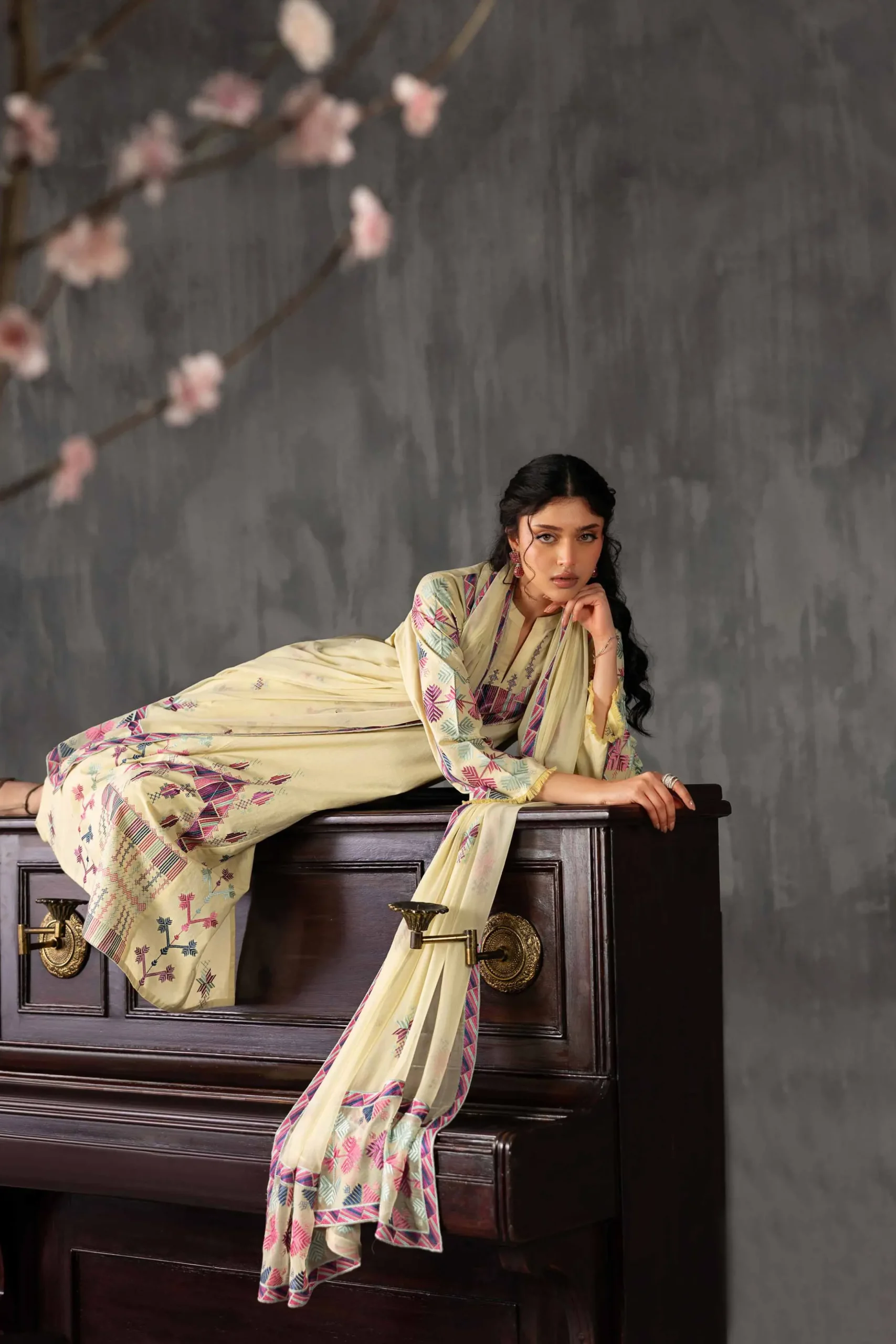 3 Piece - Embroidered Suit - KFE26-94