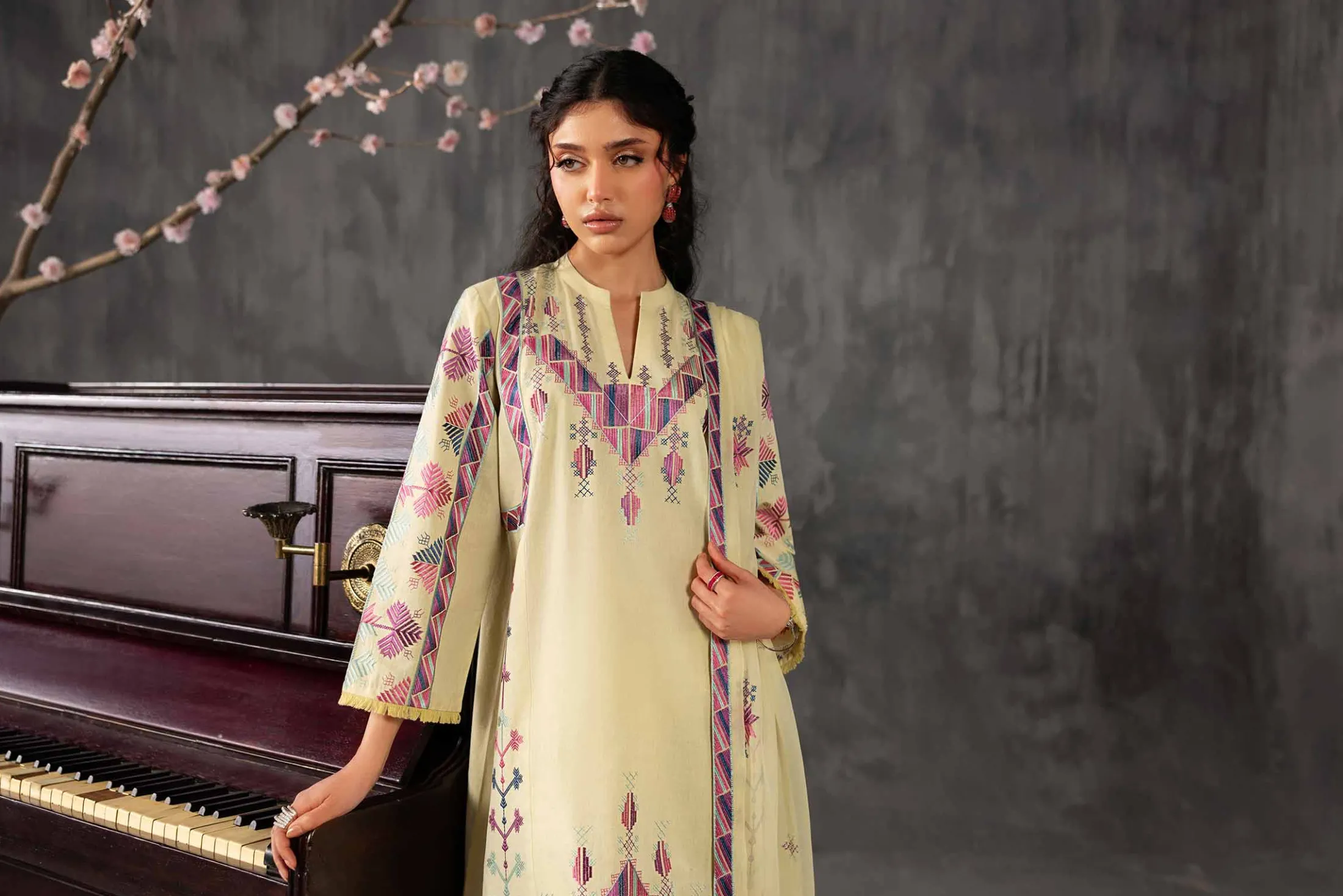 3 Piece - Embroidered Suit - KFE26-94