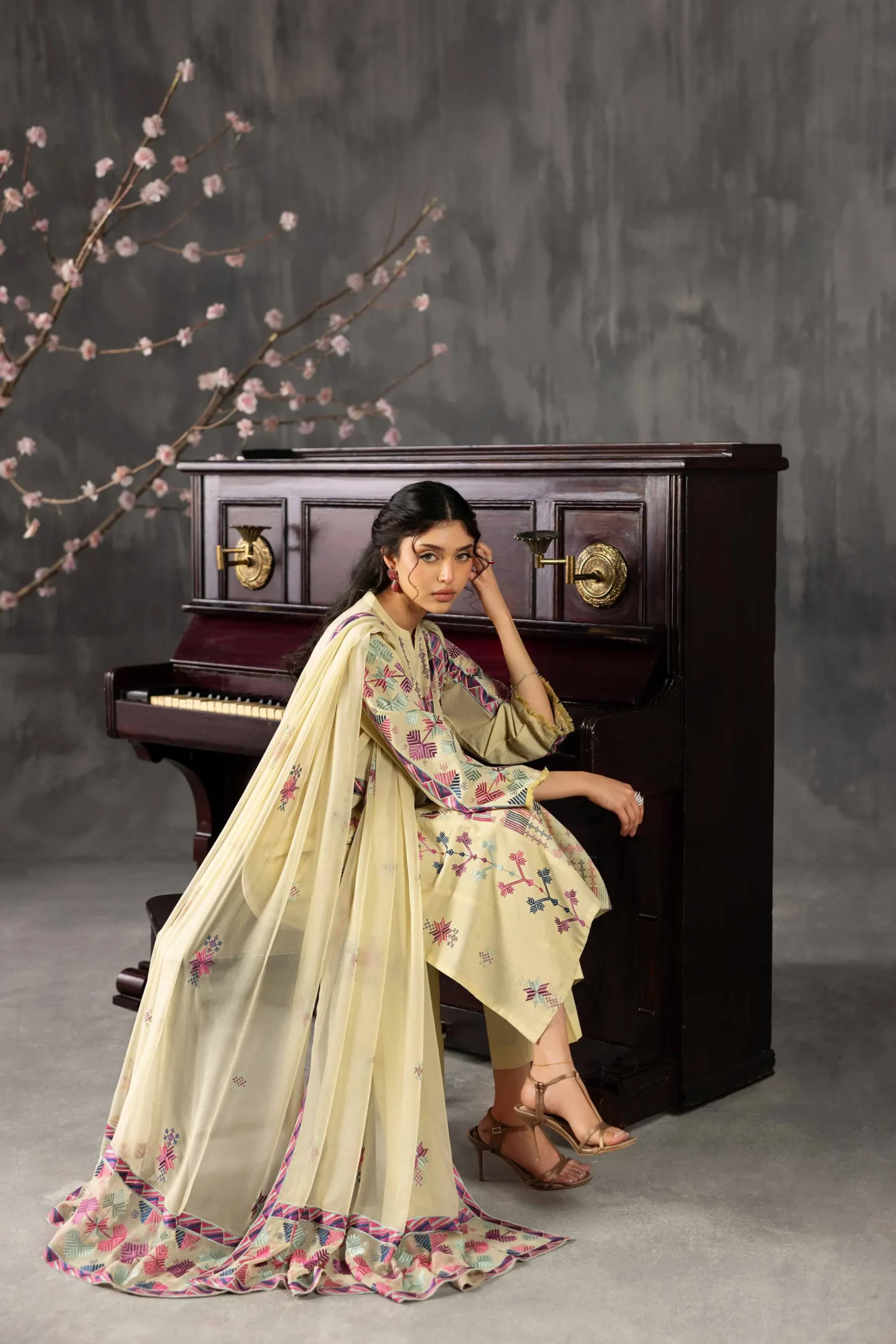 3 Piece - Embroidered Suit - KFE26-94