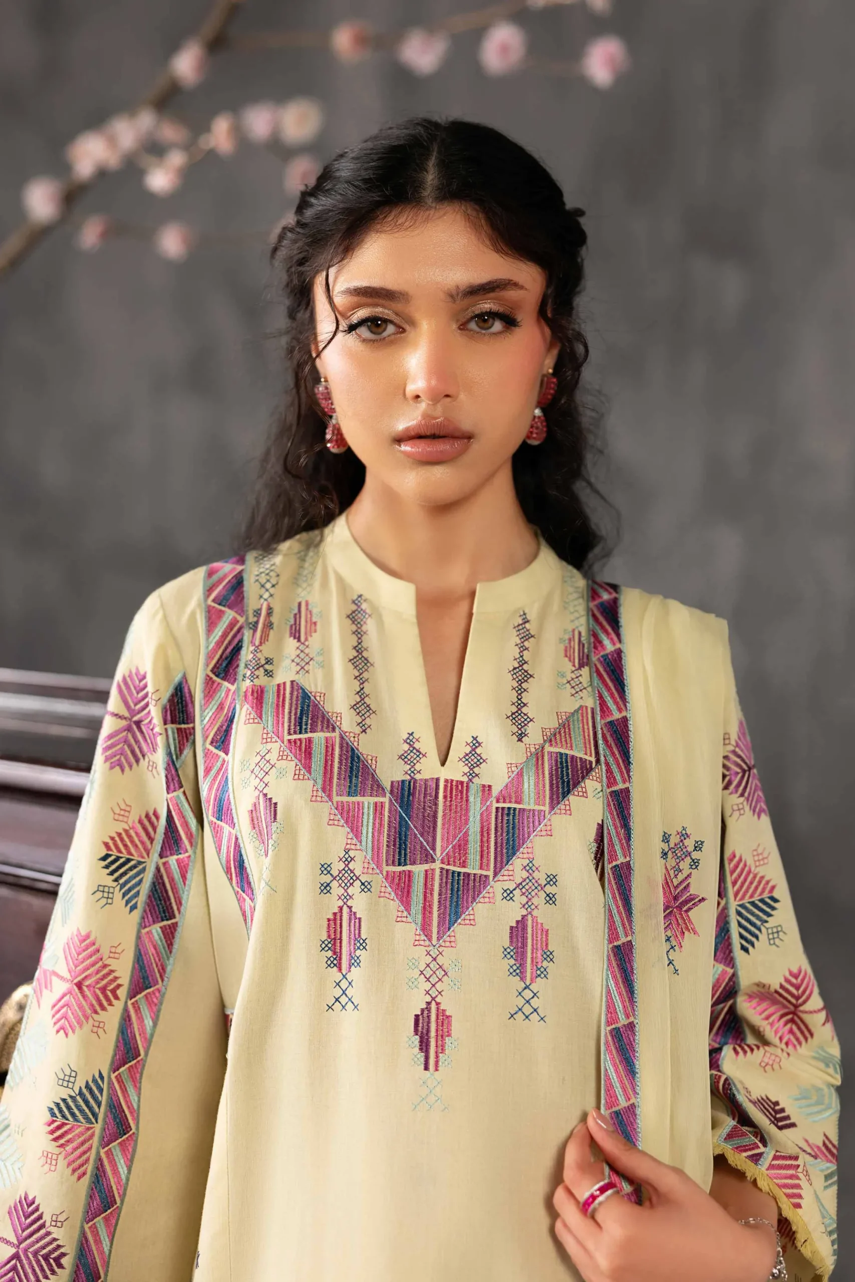3 Piece - Embroidered Suit - KFE26-94