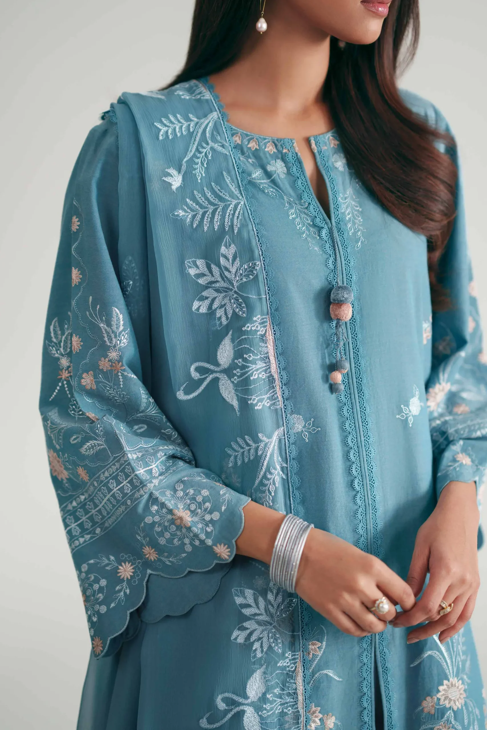 3 Piece - Embroidered Suit - KFE26-218