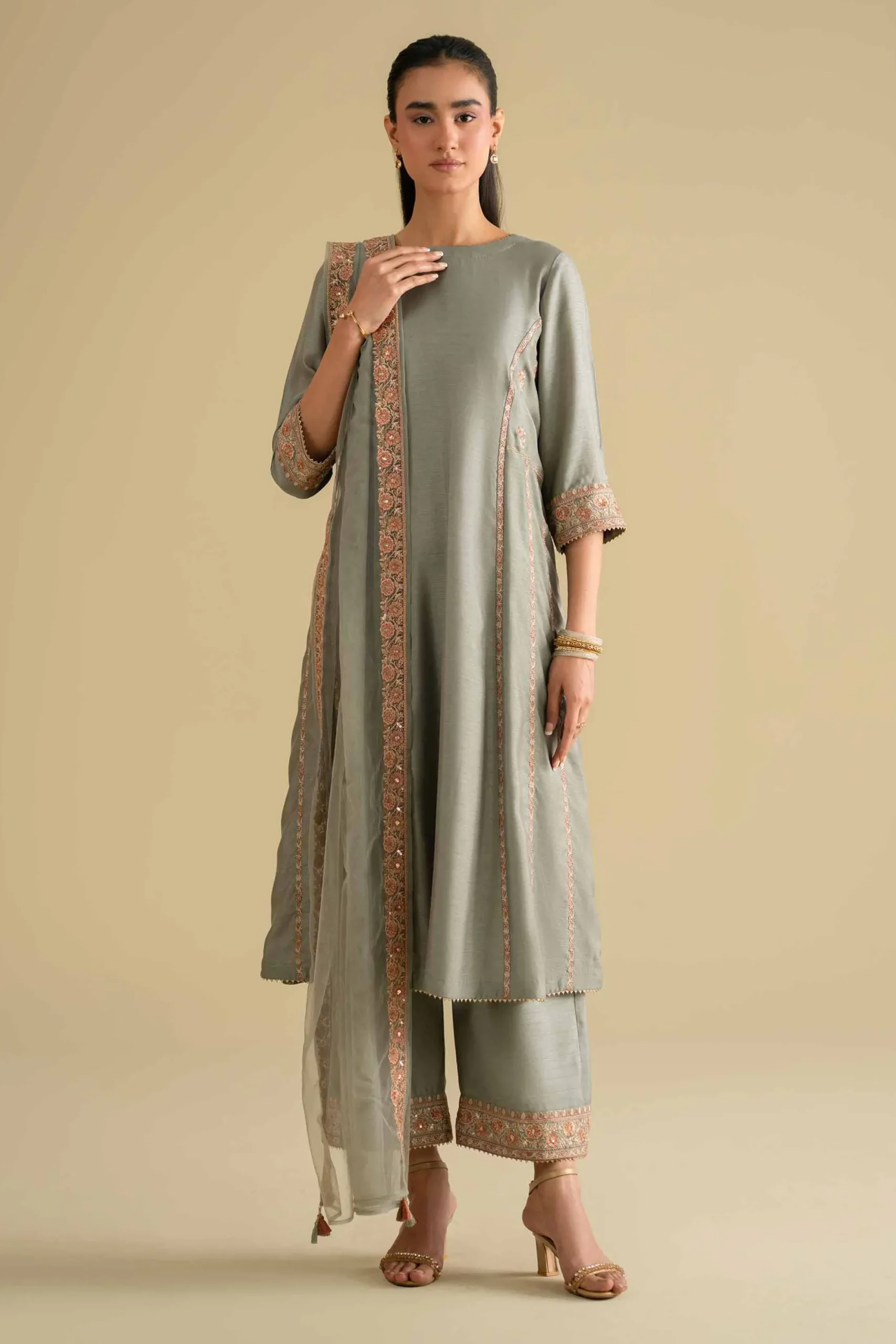 3 Piece - Embroidered Suit - KFE26-233