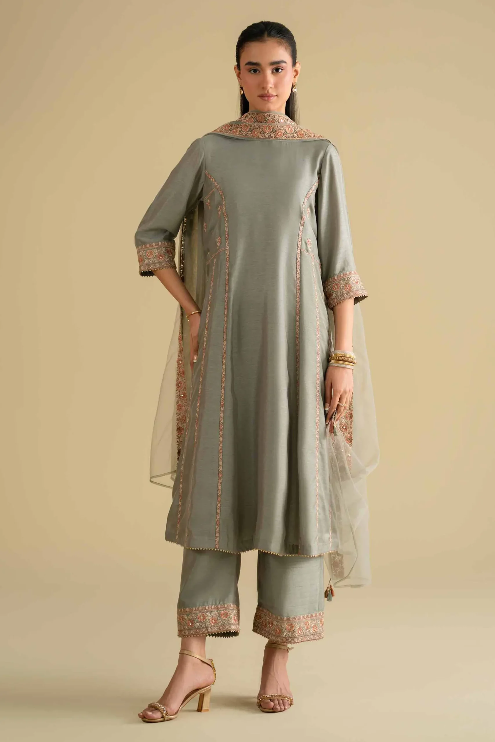 3 Piece - Embroidered Suit - KFE26-233