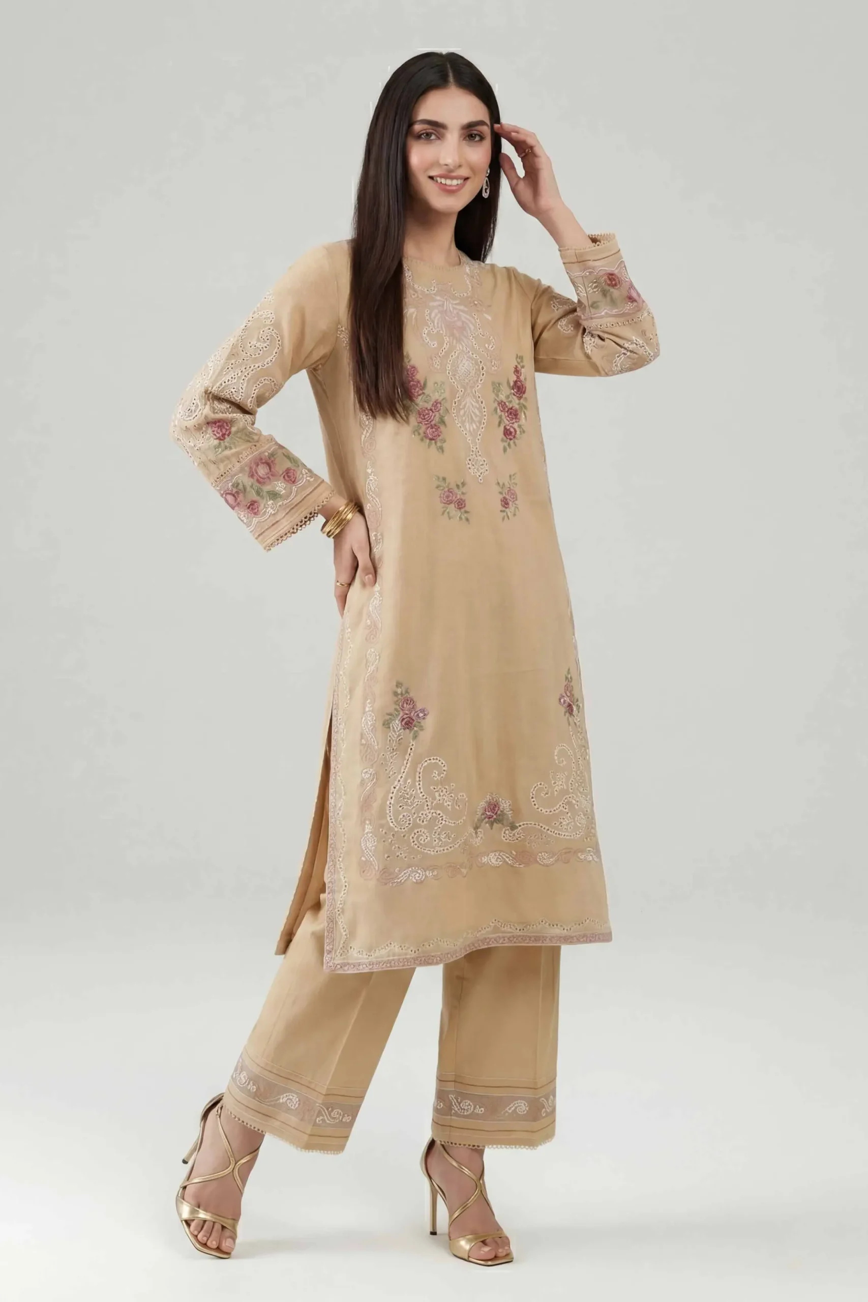 2 Piece - Embroidered Suit - KFE26-162