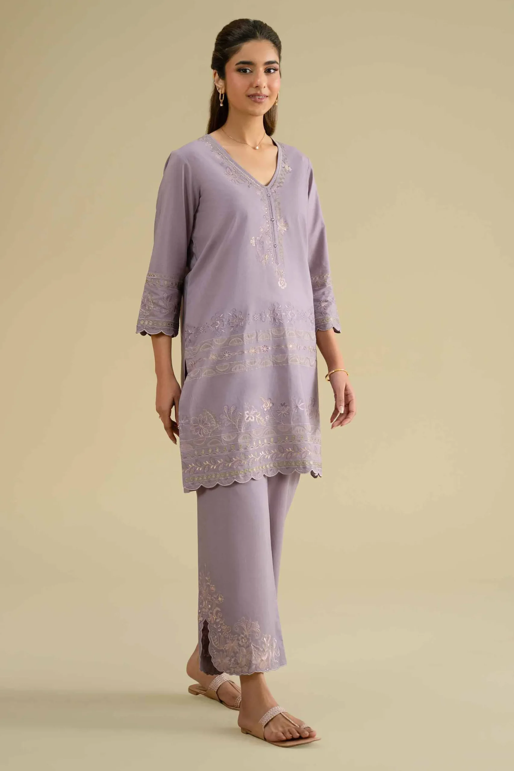 2 Piece - Embroidered Suit - KFE26-52