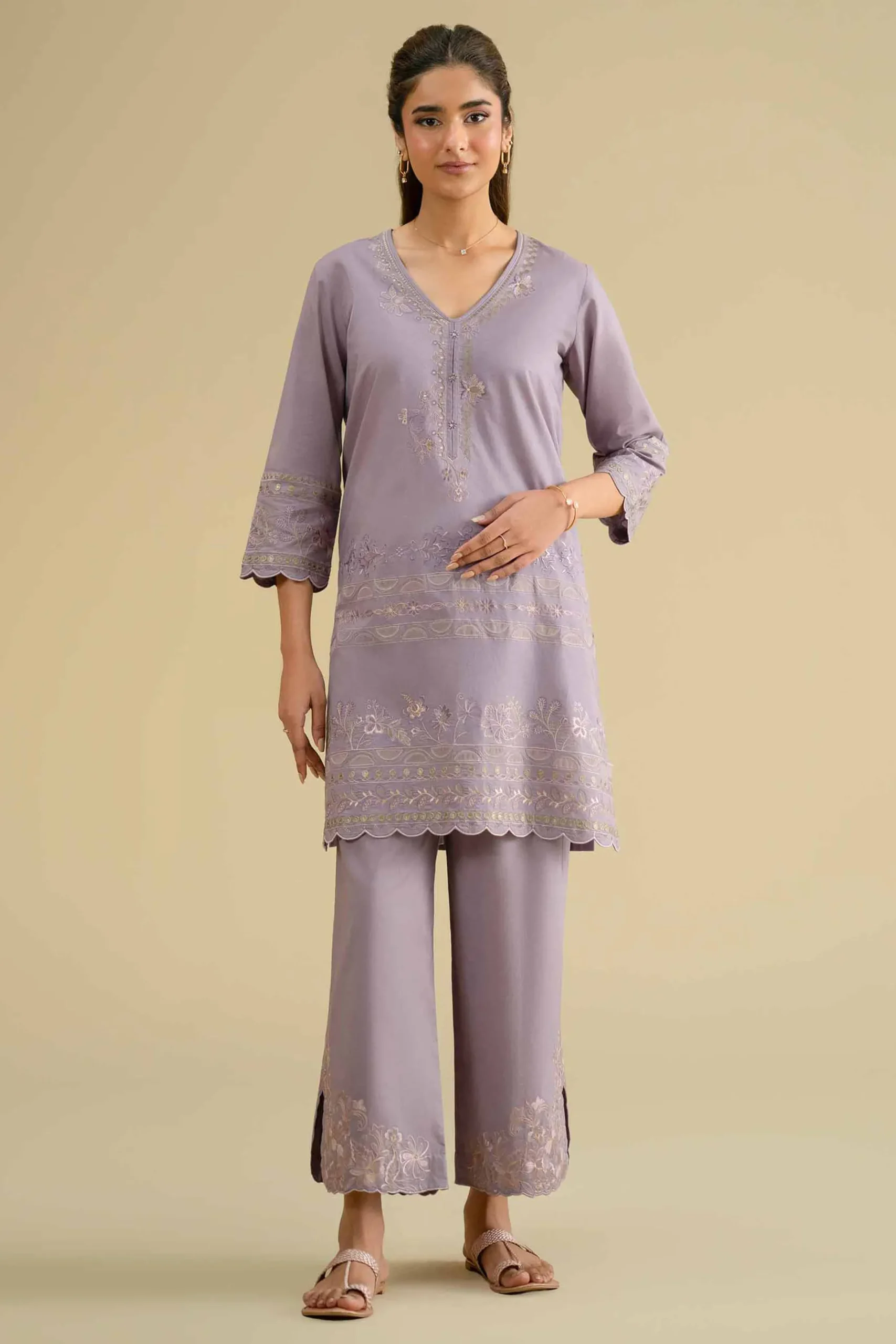 2 Piece - Embroidered Suit - KFE26-52