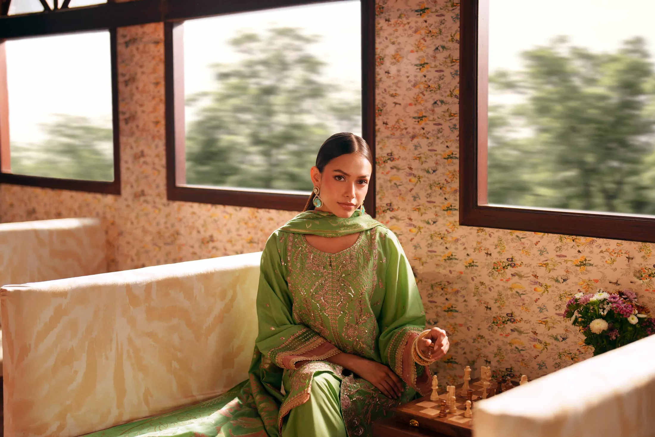 3 Piece - Embroidered Suit - PE26-78