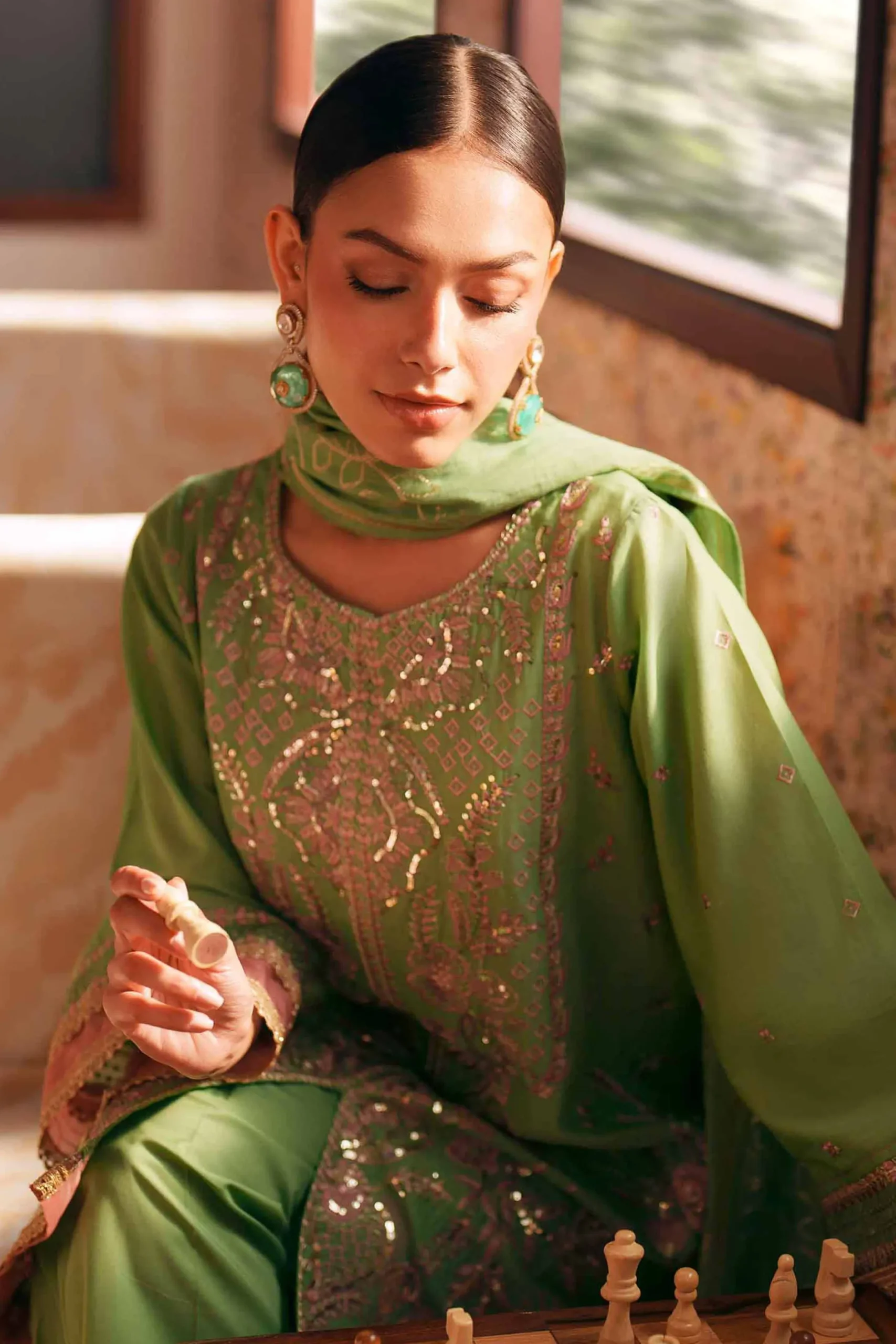 3 Piece - Embroidered Suit - PE26-78