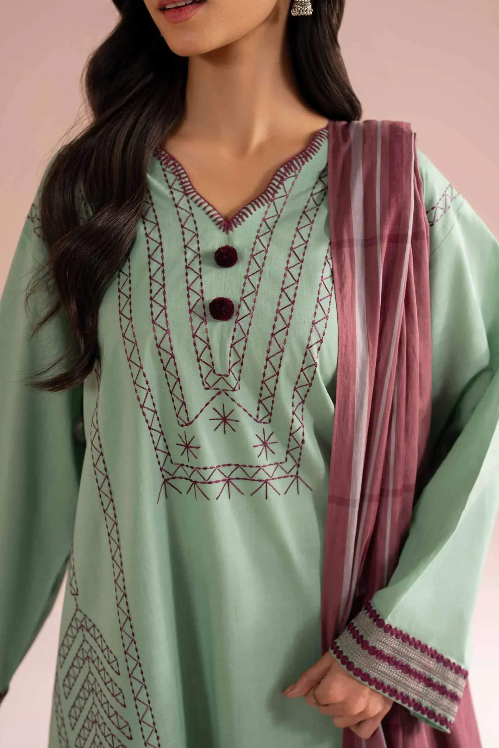 3 Piece - Embroidered Suit - PE26-79