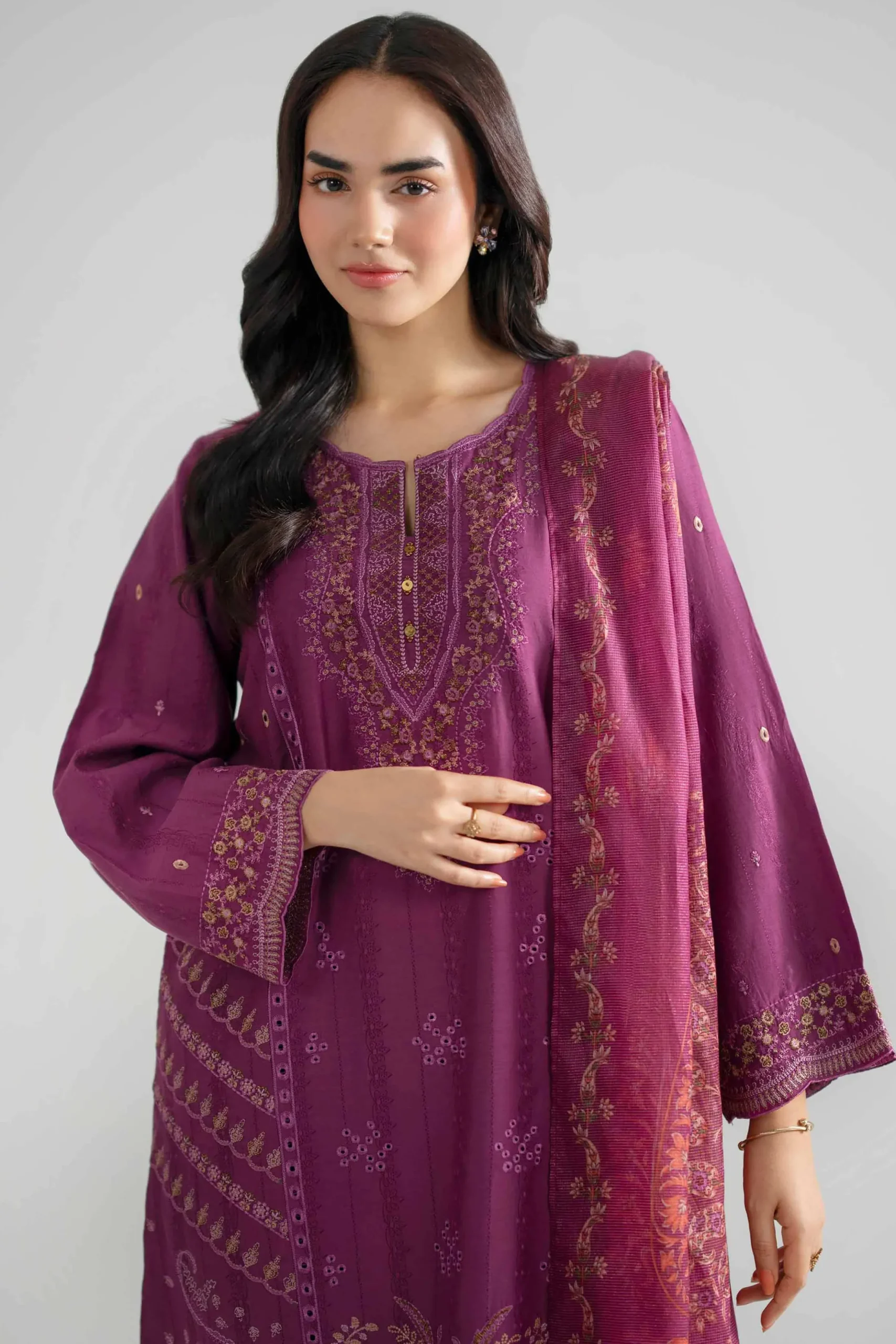 3 Piece - Embroidered Suit - PE26-119