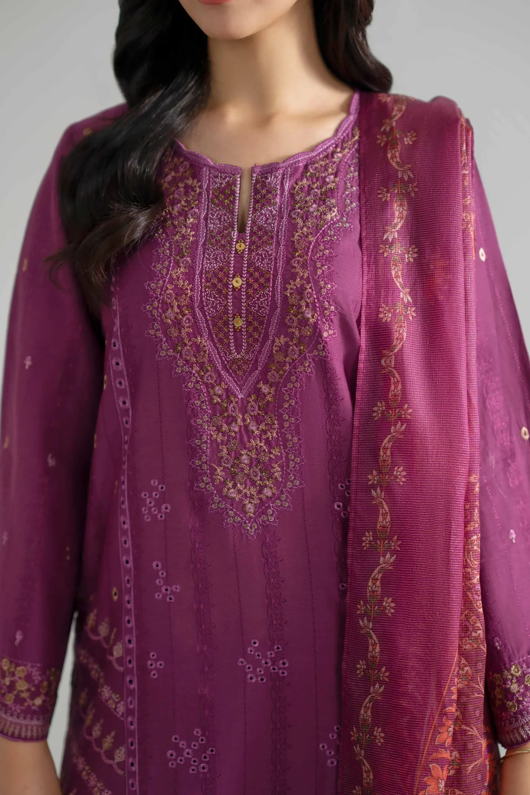 3 Piece - Embroidered Suit - PE26-119