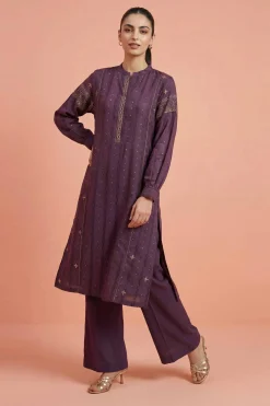 2 Piece - Embroidered Suit - PE26-458