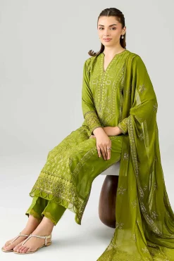 3 Piece - Embroidered Suit - PE26-599