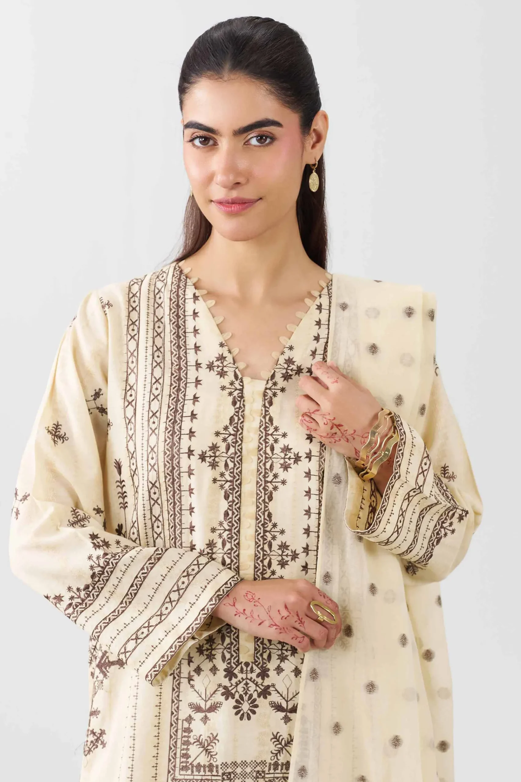 3 Piece - Embroidered Suit - PE26-71