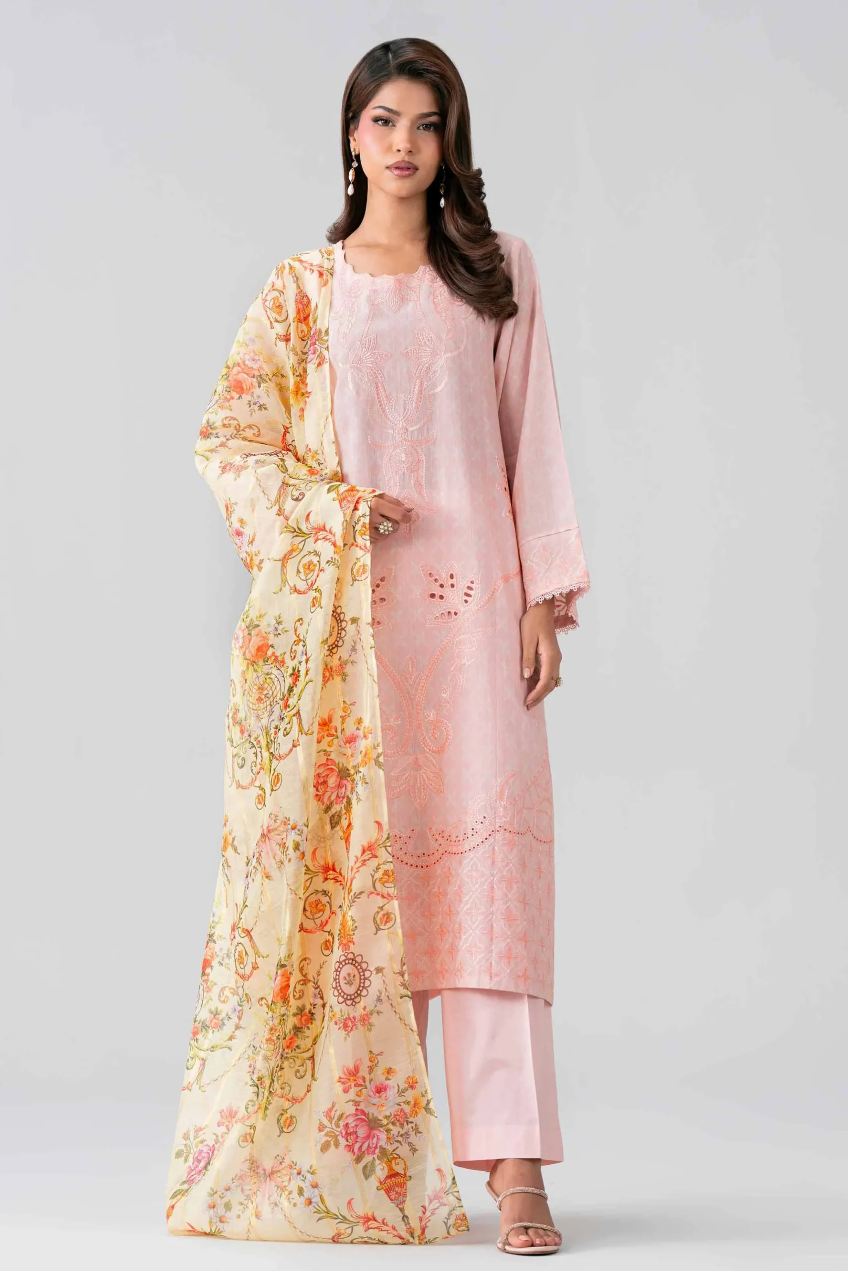 3 Piece - Embroidered Suit - PE26-525