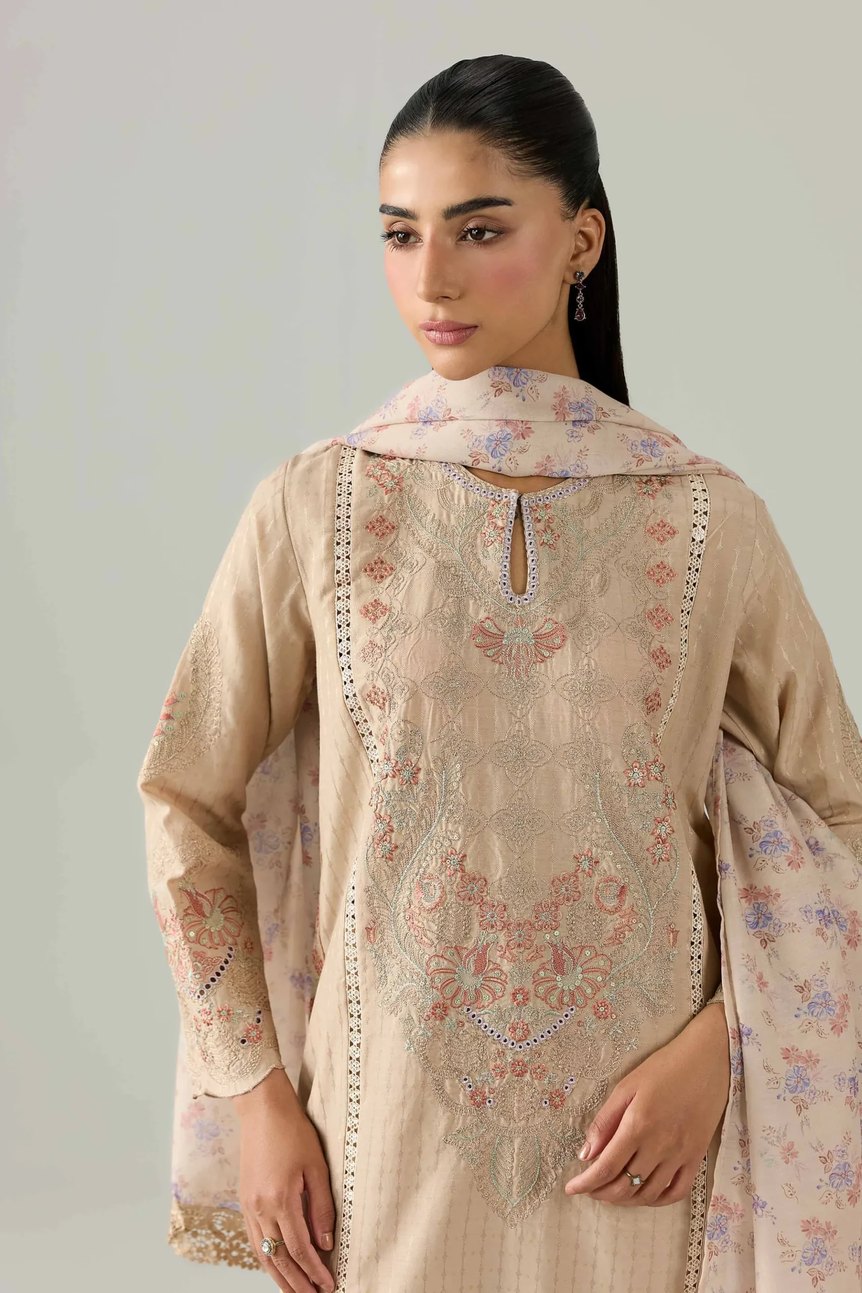 3 Piece - Embroidered Suit - PE26-117