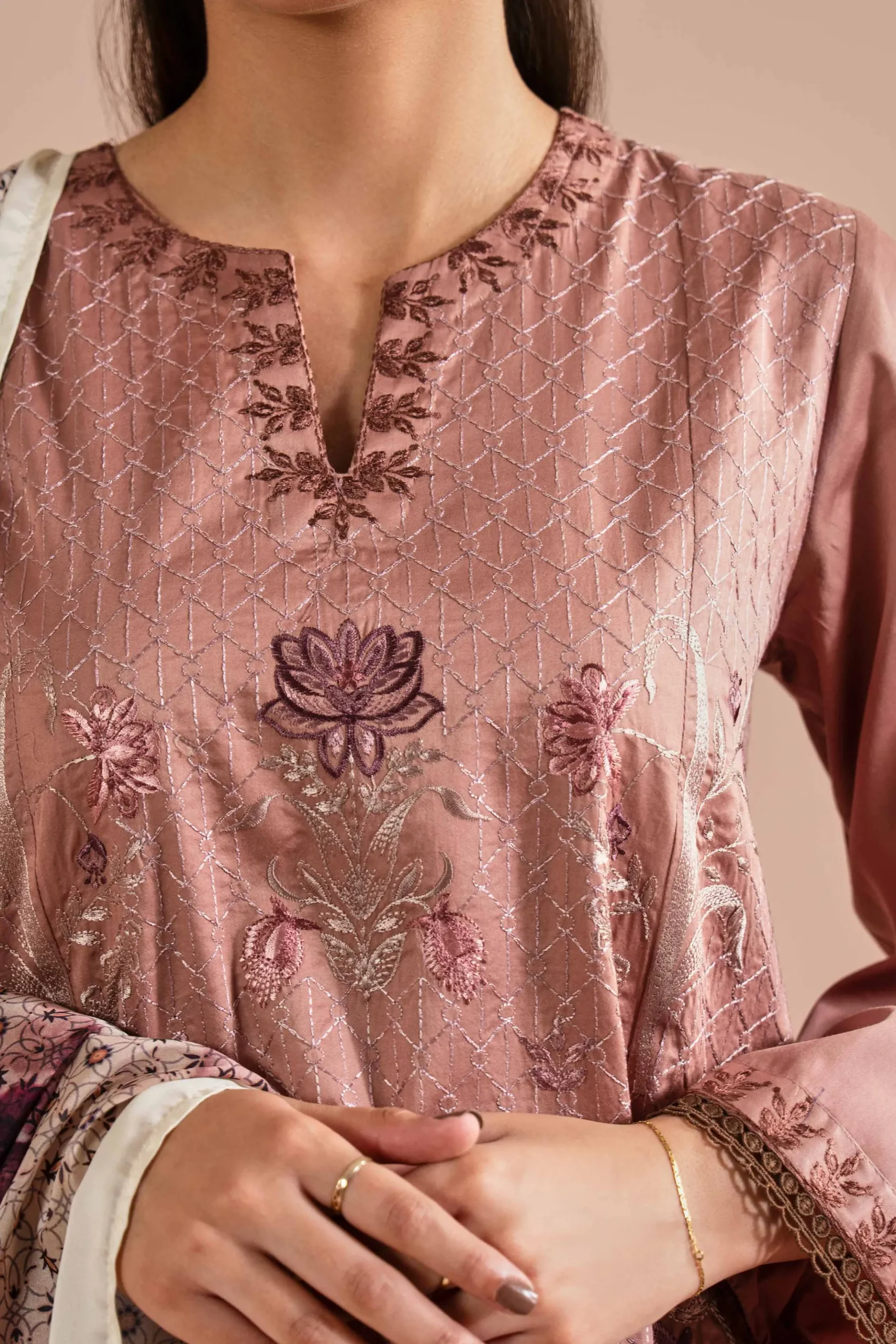 3 Piece - Embroidered Suit - PE26-61
